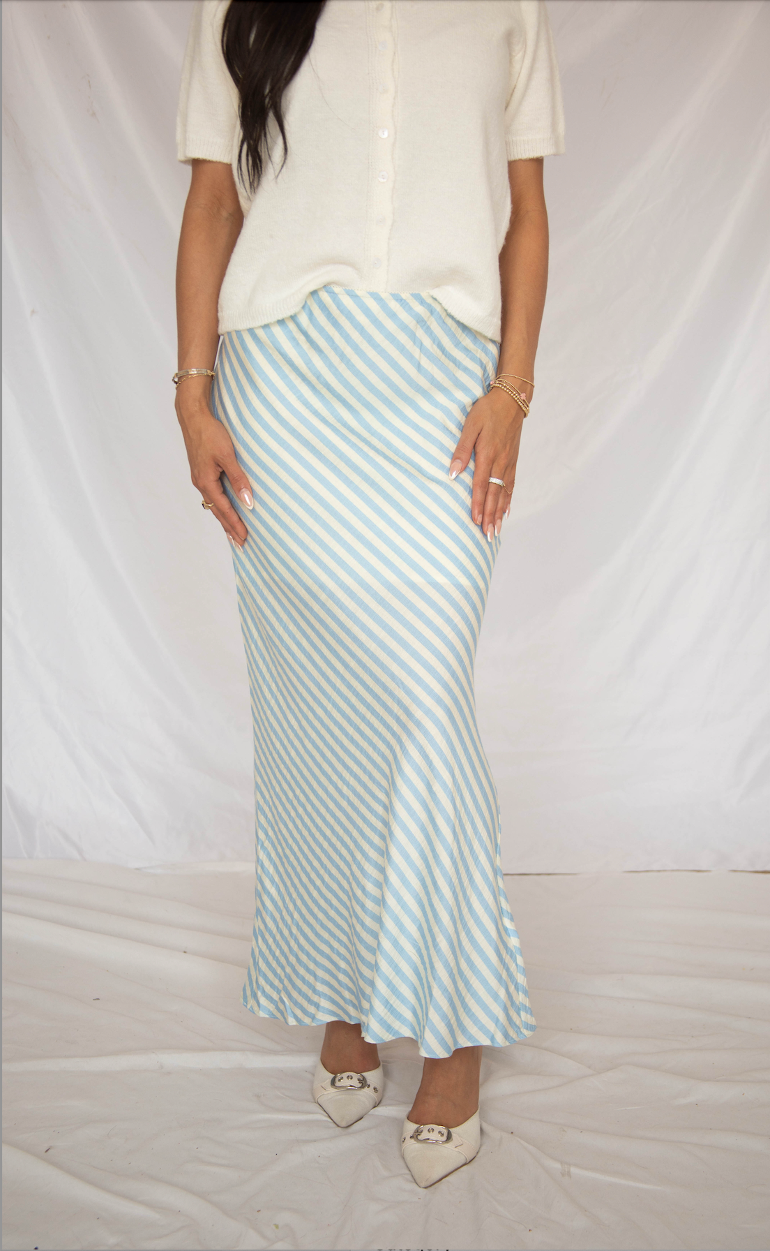 what do you say striped maxi skirt
