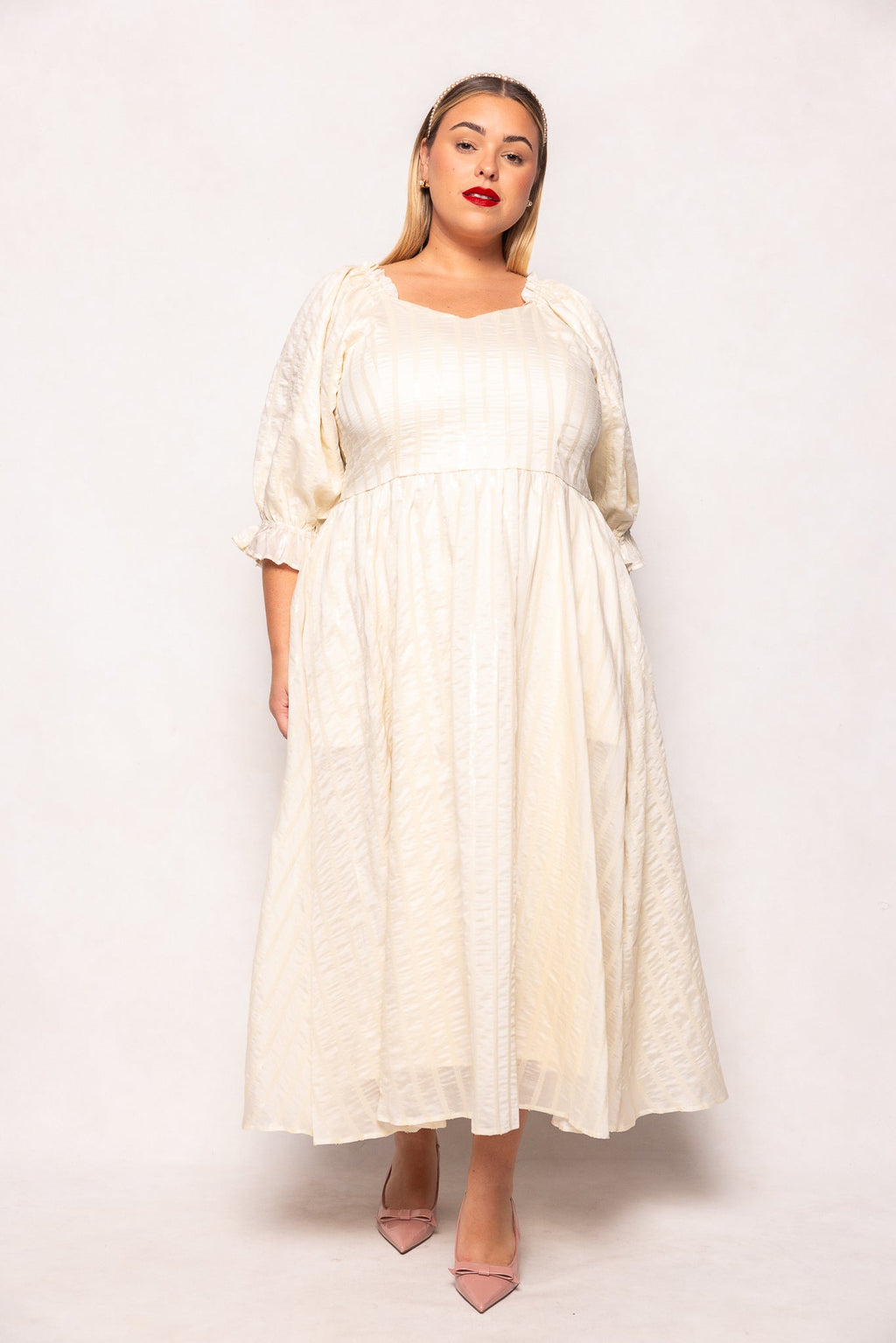 Tindra Dress in Cream Sequin