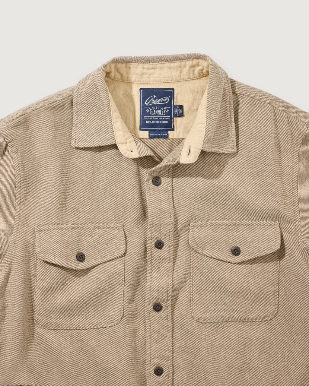 Hudson Brushed Twill Workshirt - Khaki