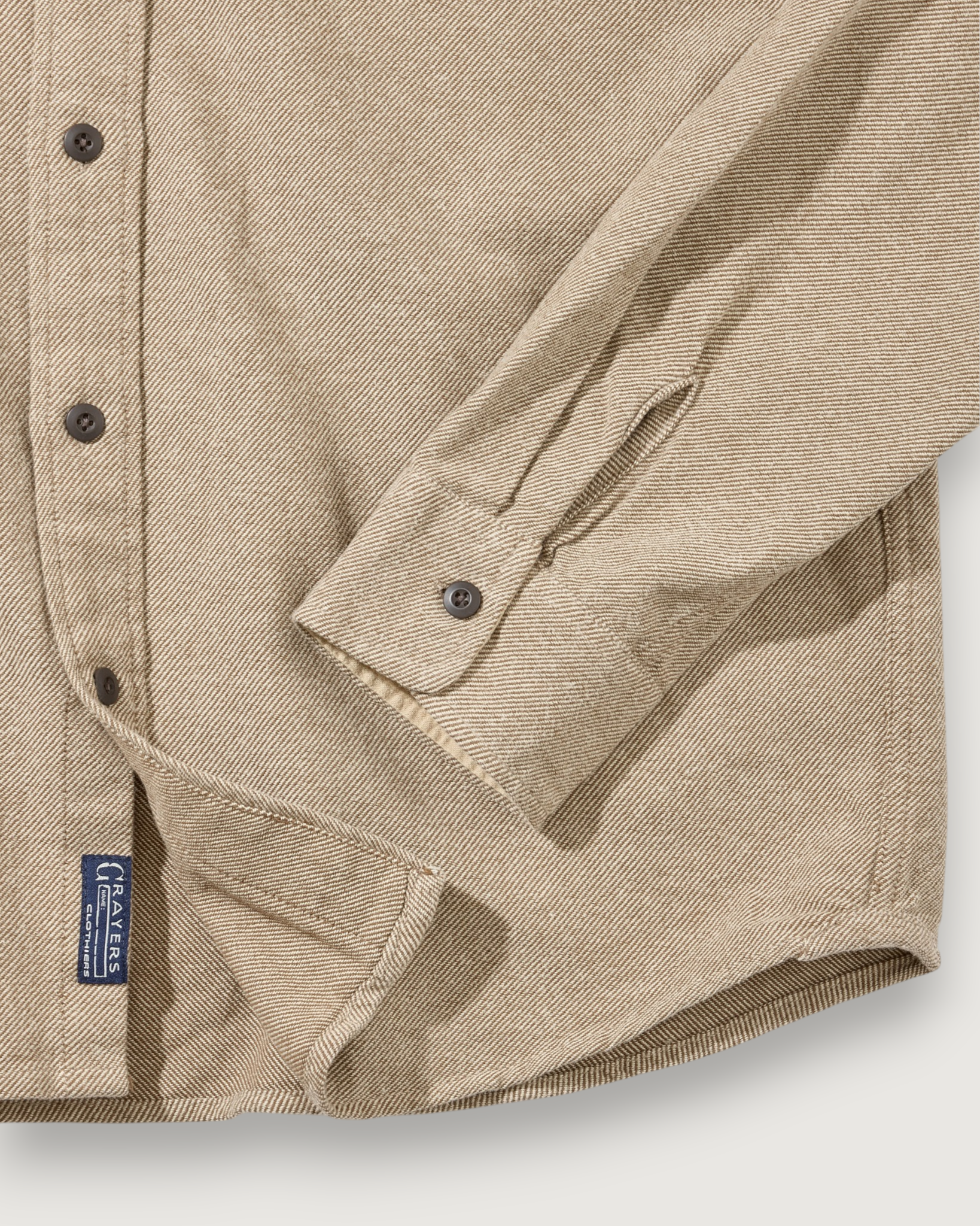 Hudson Brushed Twill Workshirt - Khaki