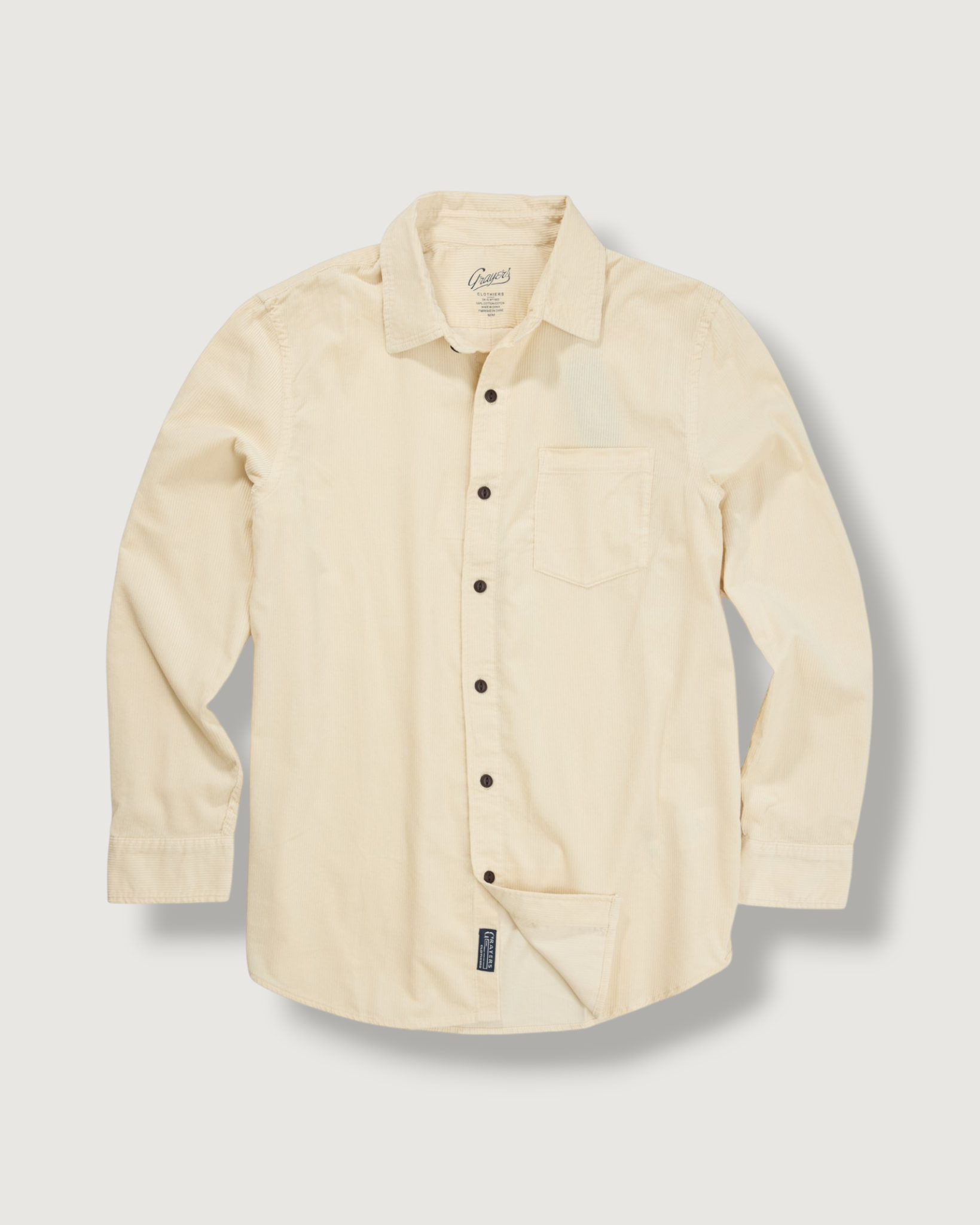 Saratoga Featherweight Corduroy Shirt - Cream