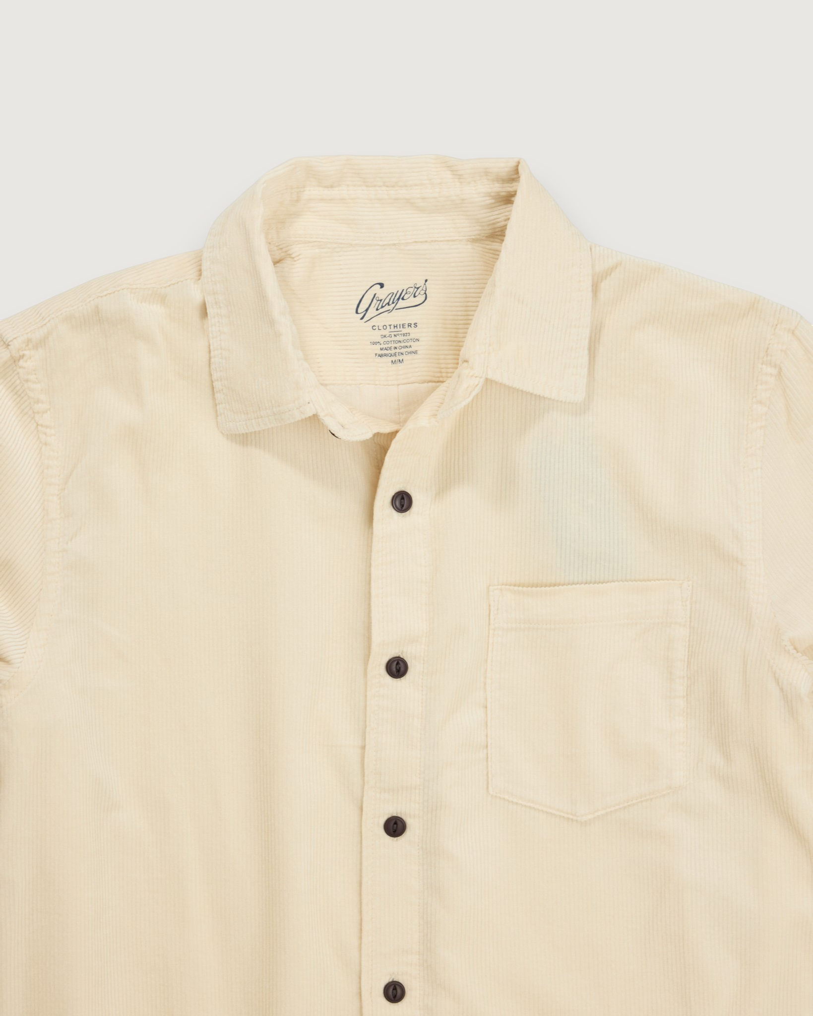 Saratoga Featherweight Corduroy Shirt - Cream