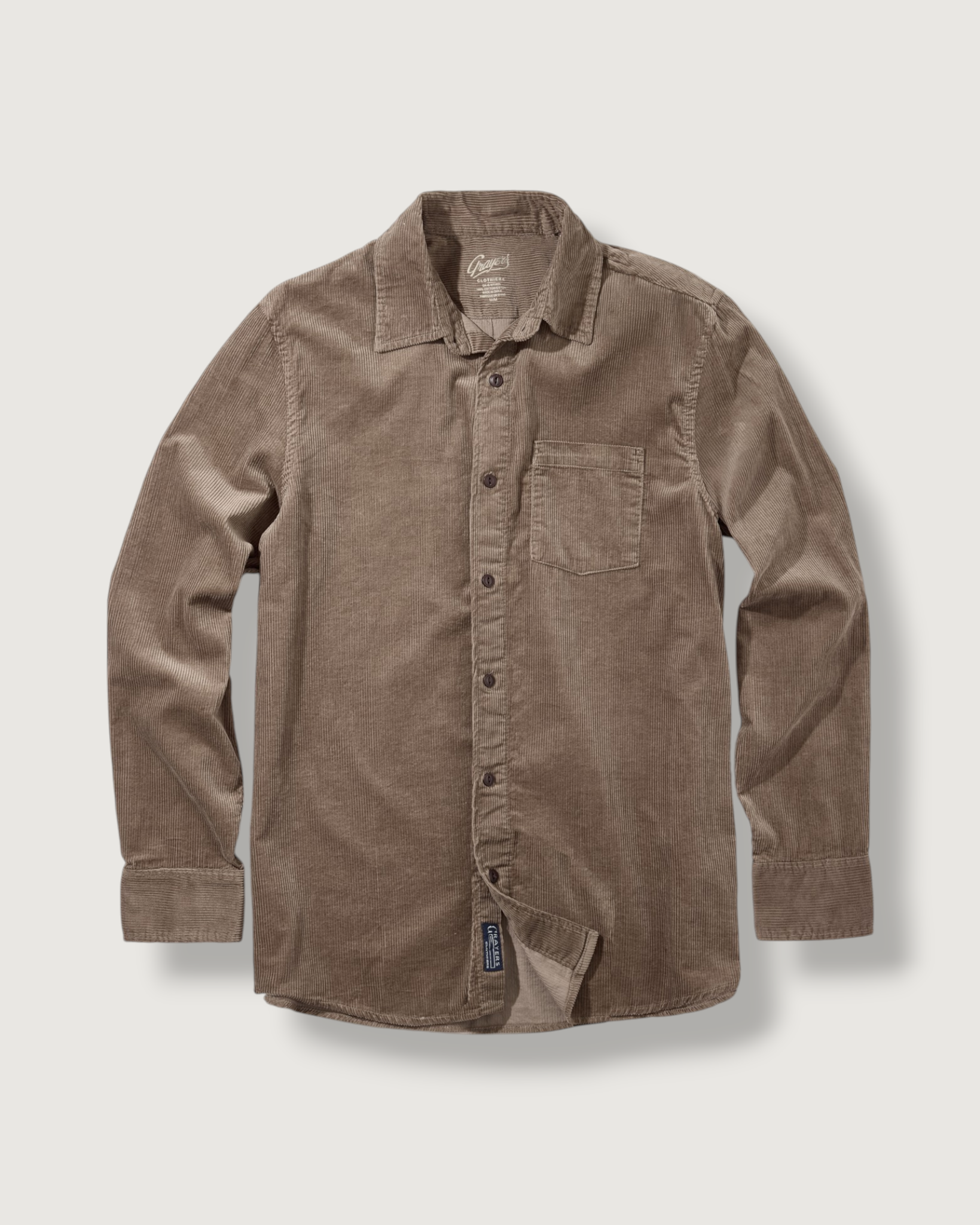 Saratoga Featherweight Corduroy Shirt - Mocha