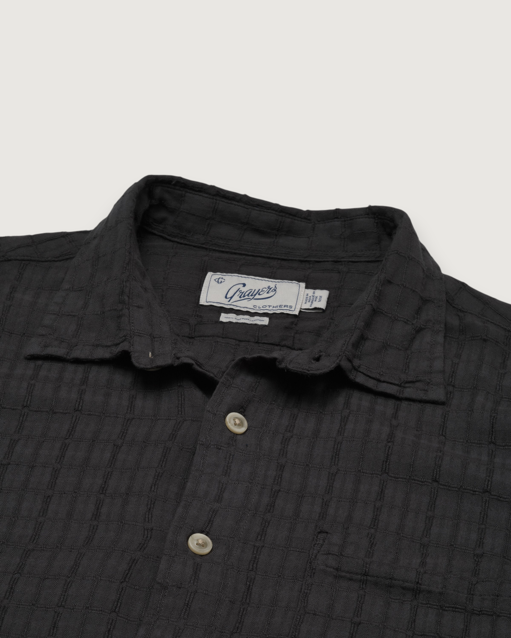 Bamboo Dobby Long Sleeve Shirt - Washed Black
