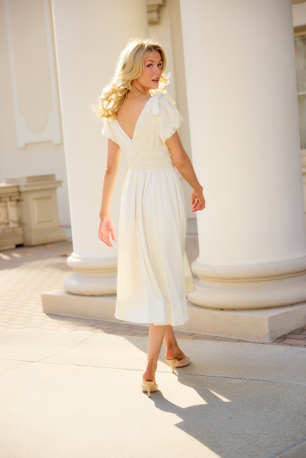 Zella Bow Dress in Ivory