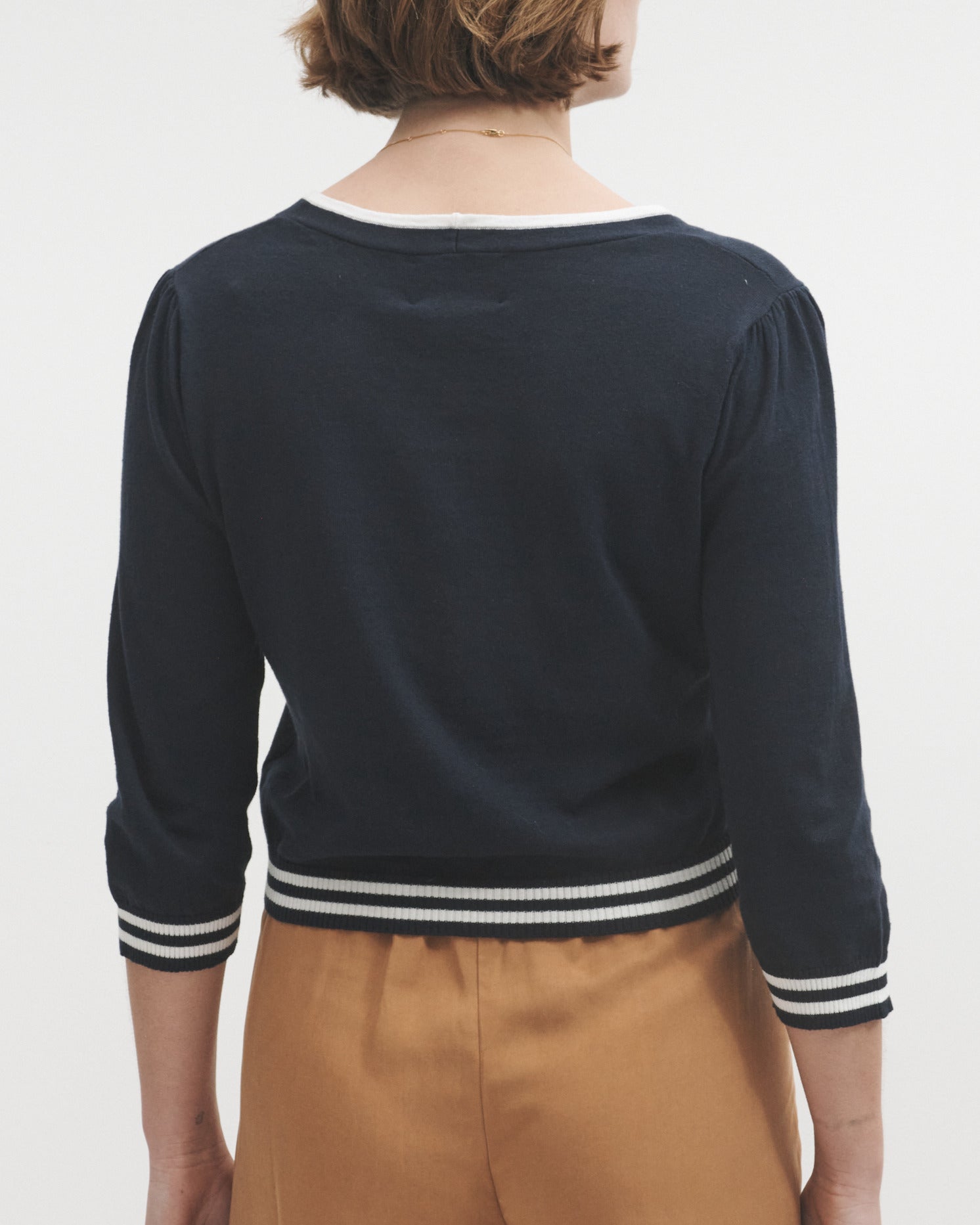 Lowie Navy Cotton Fish Cardigan