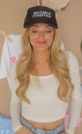 friday + saturday: mama trucker hat - black