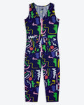 Miss Pompom Navy Scribble Sunny Days Jumpsuit