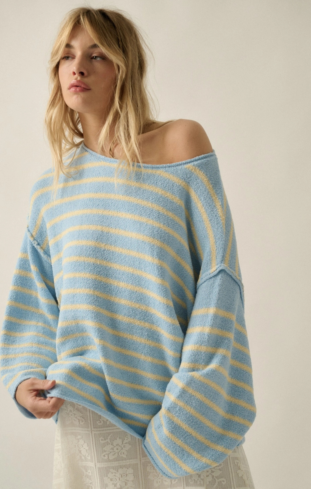 Ally Striped Textured Sweater