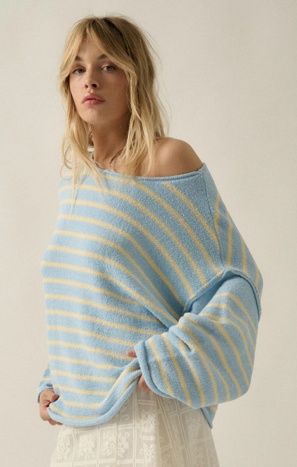 Ally Striped Textured Sweater