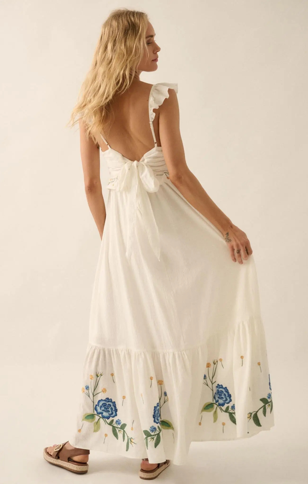 Reily Floral Embroidered Maxi Dress