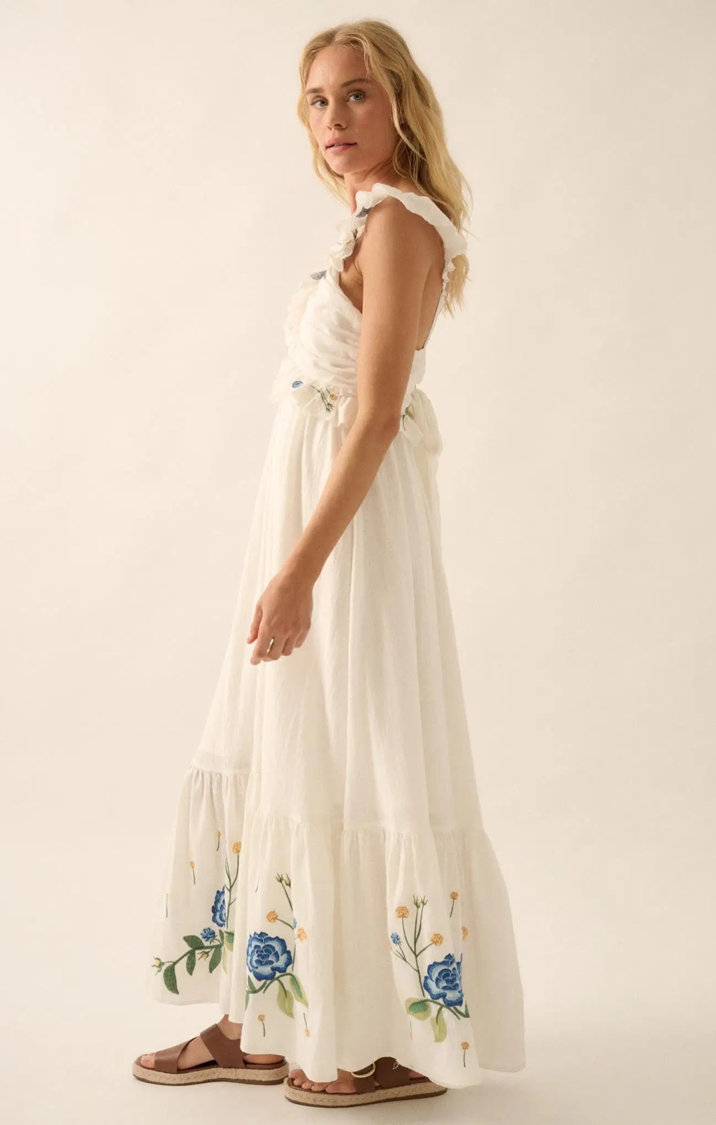 Reily Floral Embroidered Maxi Dress